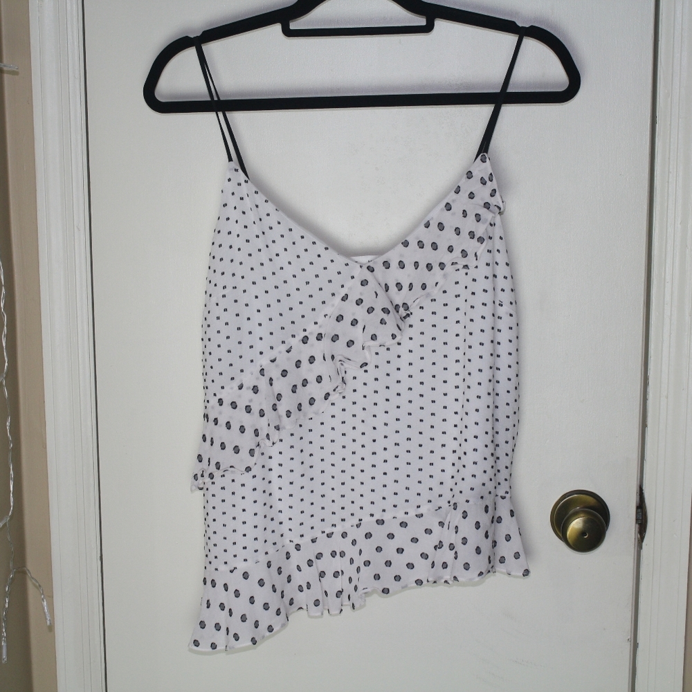 Diane Von Furstenberg ruffled polka-dot tank